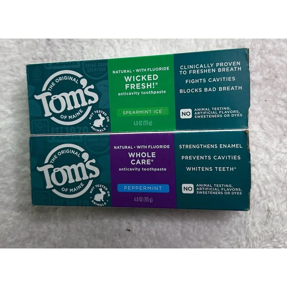 Tom's of Maine Whole Care Wicked Fresh Natural Toothpaste 4oz Lot of 2 New
